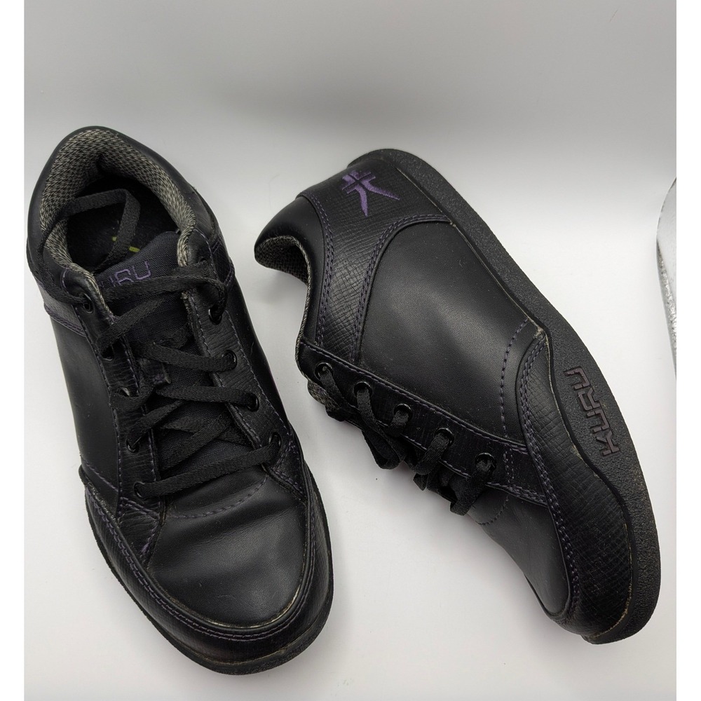 Kuru Tennis Shoes Womens 6.5 Black Purple Stitch Sneakers Plantar Fasciitis
